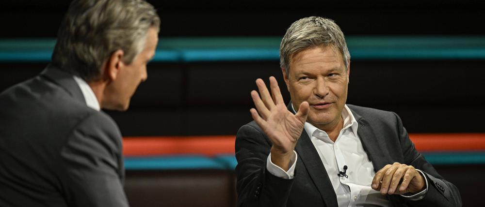 Markus Lanz und Robert Habeck (v.l.)