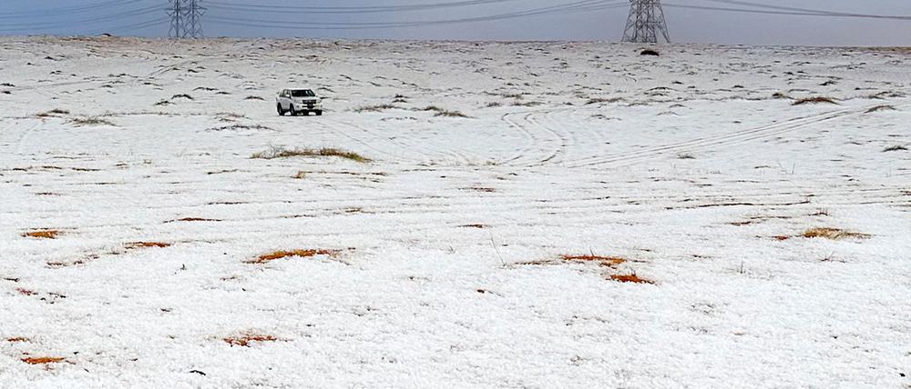 Schneefälle sind in Saudi-Arabien äußerst selten.