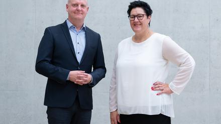 Henning Homann und Kathrin Michel, Vorsitzenden der Landes-SPD Sachsen. (Archivbild)