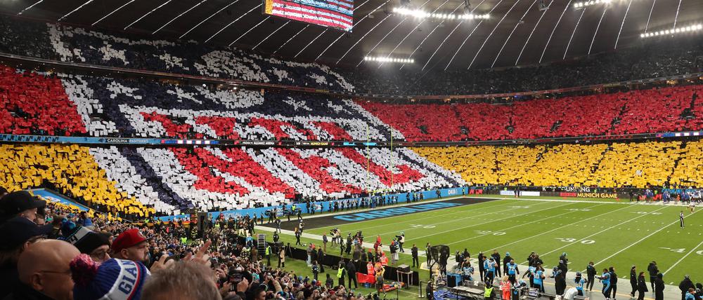 NFL-Choreo vor dem Spielbeginn in München.