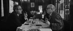 Max Frisch (links) und Friedrich Dürrenmatt 1963 bei einem Essen in der Kronenhalle.