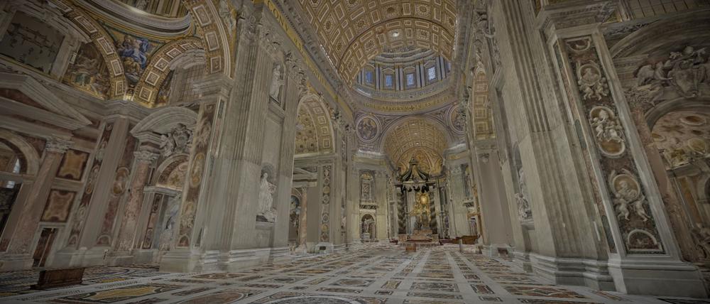 Die detaillierte digitale Nachbildung des Petersdoms ermöglicht es, Details des Bauwerks so nah zu erleben, wie es bei einem physischen Besuch der Basilika nicht möglich ist.