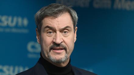 Markus Söder, CSU-Vorsitzender und bayerischer Ministerpräsident, spricht in der CSU-Landesleitung bei einer Pressekonferenz über den Bruch der Ampel-Koalition. 