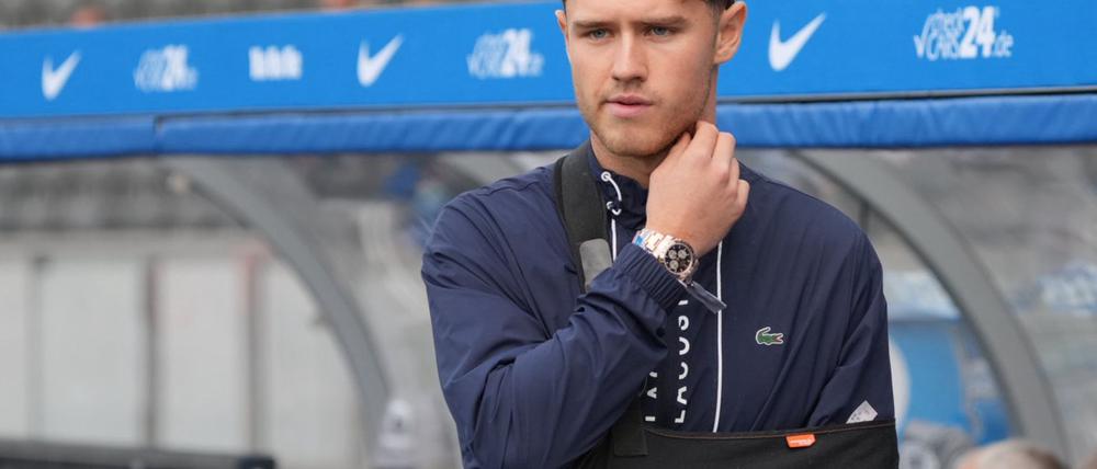 Linus Gechter hat Teile des Mannschaftstrainings mitgemacht.