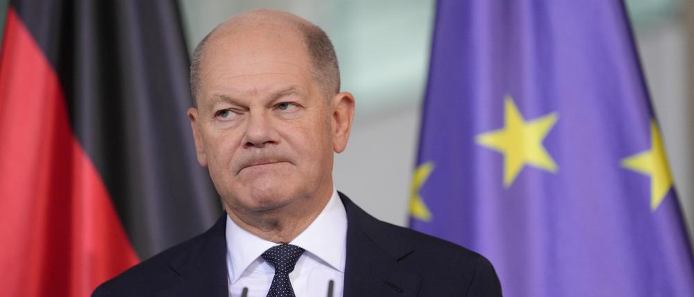 Bundeskanzler Olaf Scholz (SPD) gibt ein Pressestatement nach der Präsidentschaftswahl in den USA. 