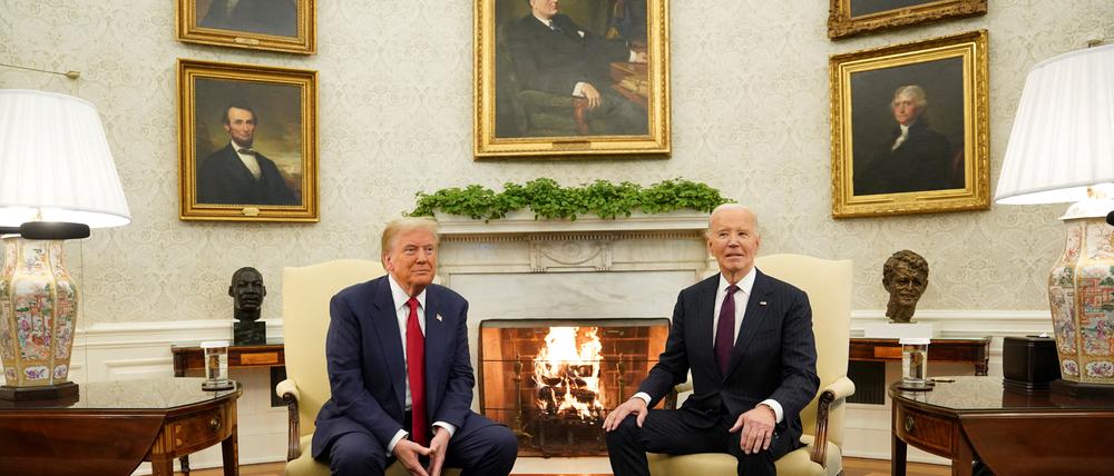 Haus der Macht, Haus des Volkes: der noch amtierende US-Präsident Joe Biden und sein Nachfolger Donald Trump am 13. November im Oval Office im Weißen Haus.