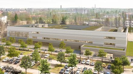 So soll die neue Leitstelle in der Gallwitzallee in Lankwitz ab 2029 aussehen.