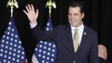 Der Abgeordnete Matt Gaetz aus Florida bei einer Wahlkampfveranstaltung.