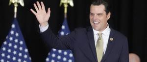 Der Abgeordnete Matt Gaetz aus Florida bei einer Wahlkampfveranstaltung.