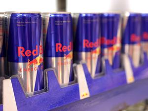Cans of Red Bull Energy Drink are displayed on a shelf in a supermarket in Sarajevo, Bosnia and Herzegovina October 29, 2024. REUTERS/Dado Ruvic