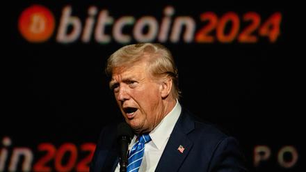 Donald Trump sprach im US-Wahlkampf im Juli auf der Bitcoin 2024 Conference in Nashville, Tennessee.