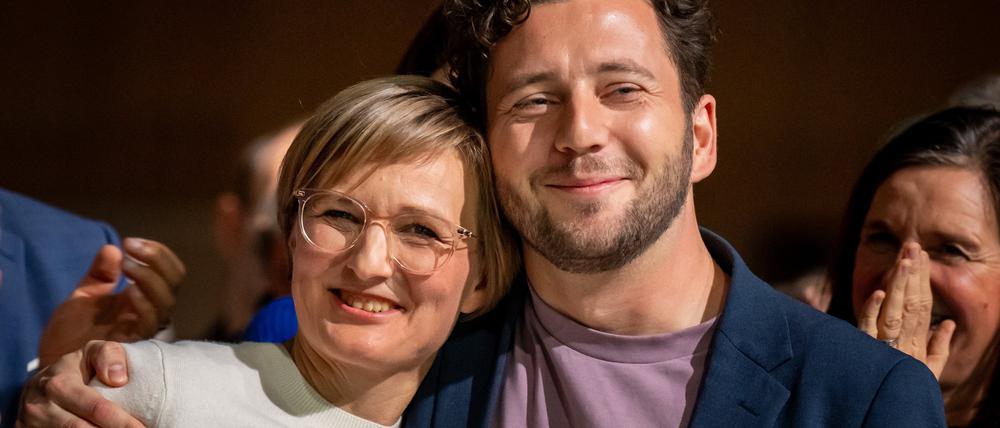Franziska Brantner und Felix Banaszak können sich über ihre Wahl freuen.