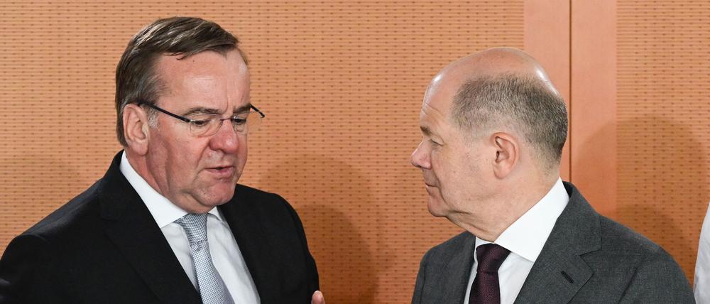 Bundesverteidigungsminister Boris Pistorius und Bundeskanzler Olaf Scholz