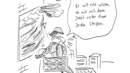 Geflügelter Bleistift in Gold: Hauck & Bauer
 „Mit dem Staat unter einer Decke“