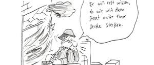 Geflügelter Bleistift in Gold: Hauck & Bauer
„Mit dem Staat unter einer Decke“