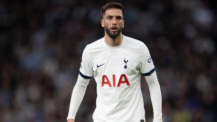 Rodrigo Bentancur, Spieler bei Tottenham Hotspur, während eines Spiels gegen Nottingham Forest in der Premier League.