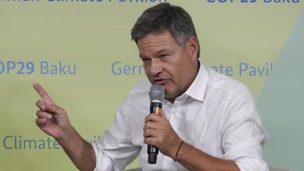 Robert Habeck auf der Klimakonferenz in Baku.