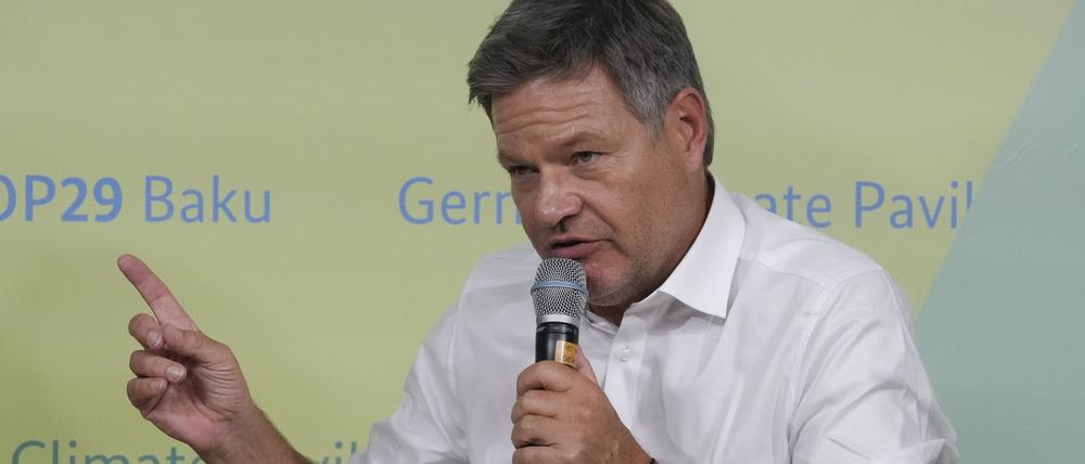 Robert Habeck auf der Klimakonferenz in Baku.
