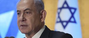 Israels Regierungschef Benjamin Netanjahu bei einer Rede im Juli in Jerusalem.