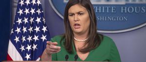 Sarah Huckabee Sanders während einer Pressekonferenz im Weißen Haus im August 2018.