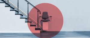 Treppenlift gibt es auch für Mietshäuser.