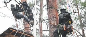 Im Brandenburger Landtag stößt die Auflösung des Protestcamps gegen Tesla bei SPD und CDU auf Zustimmung.