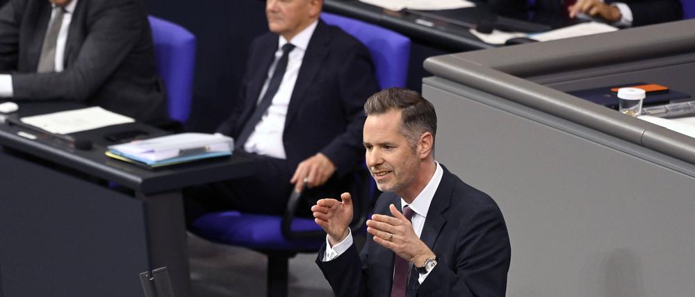 Christian Dürr in der 199. Sitzung des Deutschen Bundestages im Reichstagsgebäude.