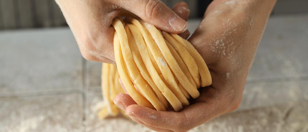 Handgemachte Bandnudeln.