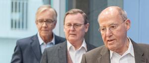 Die „Mission Silberlocke“ geht an den Start: Dietmar Bartsch, Bodo Ramelow und Gregor Gysi (von links).