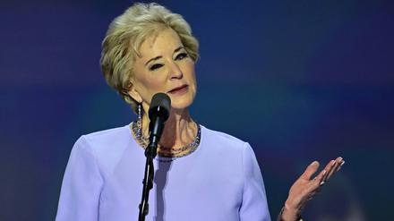 Linda McMahon, Donald Trumps designierte Bildungsministerin, bei einem Auftritt in Milwaukee, Wisconsin