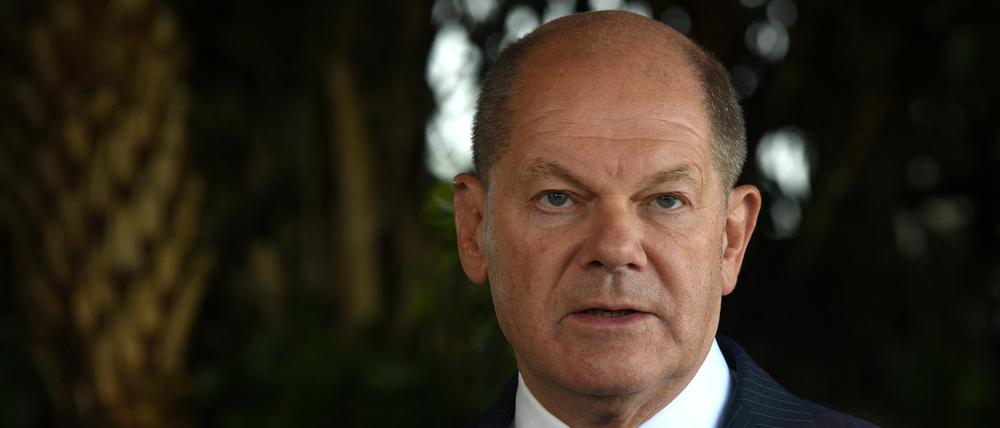 Bundeskanzler Olaf Scholz spricht in einer Pressekonferenz während des G20-Gipfels in Rio de Janeiro (Archivbild).