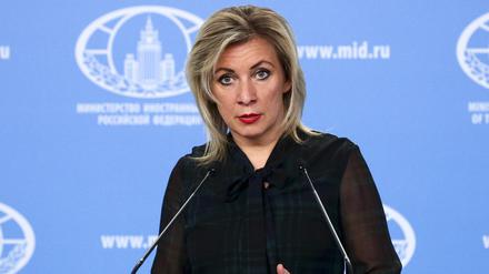 Dieses vom Pressedienst des russischen Außenministeriums veröffentlichte Foto zeigt Maria Sacharowa, die Sprecherin des russischen Außenministeriums.