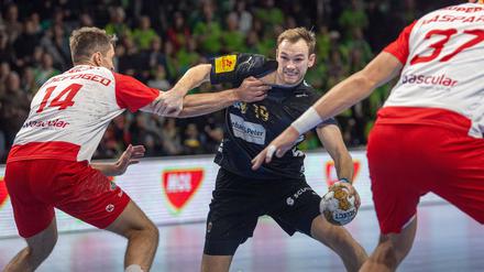 Beste Berliner Werfer waren Mathias Gidsel.