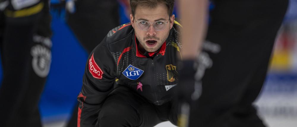Die deutschen Curling-Männer um Skip Marc Muskatewitz spielen am Samstag um den EM-Titel.