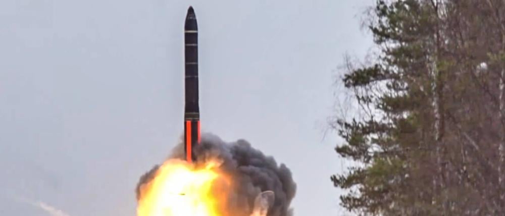 Test einer RS-24-Rakete. Experten glauben, dass der nun eingesetzte Raketentyp mit der hier gezeigten Rakete verwandt ist.