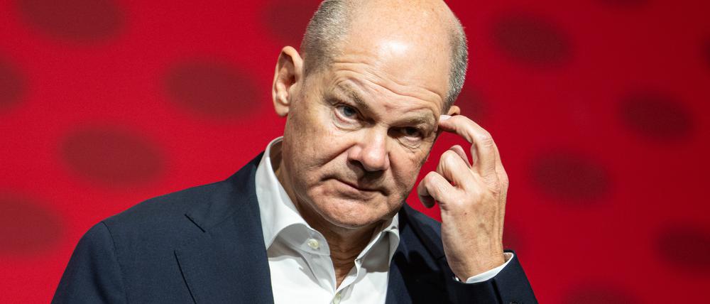 Olaf Scholz (SPD), Bundeskanzler, spricht beim 19. DEMO-Kommunalkongress.