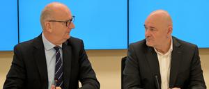  Brandenburgs Ministerpräsident Dietmar Woidke (SPD) und Robert Crumbach, Landesvorsitzenden des BSW Brandenburg.