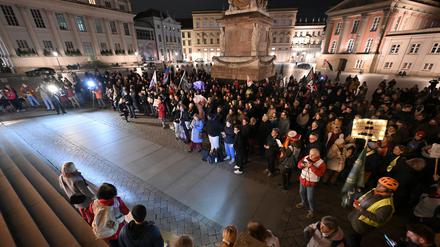 Demo gegen Rechts am Montagabend auf dem Alten Markt.