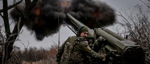 Ukrainischer Soldat in der Region Donezk.