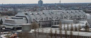 Das Internationale Congress Centrum (ICC), aufgenommen vom Hochhaus des rbb Rundfunk Berlin-Brandenburg. 