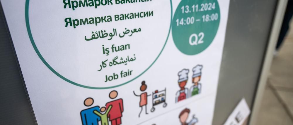 Ukrainische Geflüchtete suchen Arbeit in Berlin.