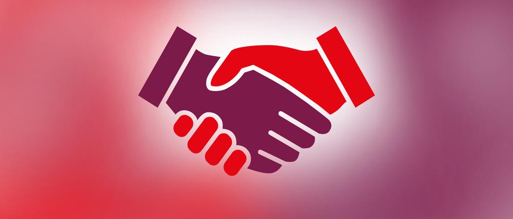 Symbol für die erste rot-lila Koalition in Deutschland.
