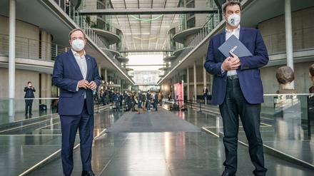 Zwei sind einer zu viel: Armin Laschet (l.) und Markus Söder wollen beide Kanzlerkandidat werden.