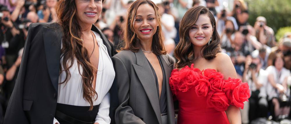 Karla Sofía Gascon, Zoe Saldana und Selena Gomez in Cannes.