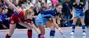 Alina Jäger (re.) war in der vergangenen Hallensaison fünftbeste Torschützin der Liga. Im Sommer wechselte sie von den Wespen zum BHC.