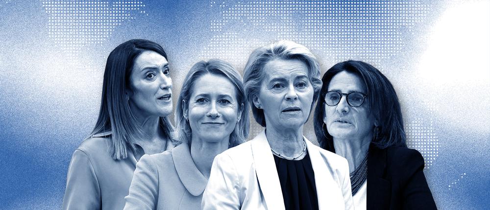 Ursula von der Leyen, Kaja Kallas, Roberta Metsola und Teresa Ribera