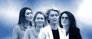 Ursula von der Leyen, Kaja Kallas, Roberta Metsola und Teresa Ribera