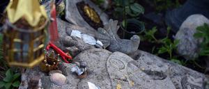 Geschmückte Grabstättte.