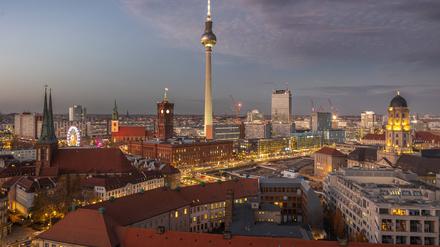 Abendstimmung im Zentrum von Berlin Mitte. 