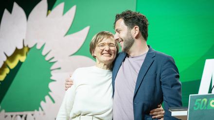 Die neu gewählte Parteispitze: Franziska Brantner und Felix Banaszak.